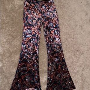 Velvet Bell Bottom Pants (M)